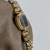 MoHer Watch Gold Square Dark Royal Blue Dial Bracelet Watch for Women