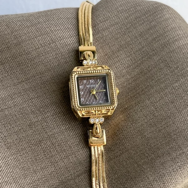 660-1.webp MoHer Watch Brown Square Small Face Slim Chain Bracelet Watch for Women