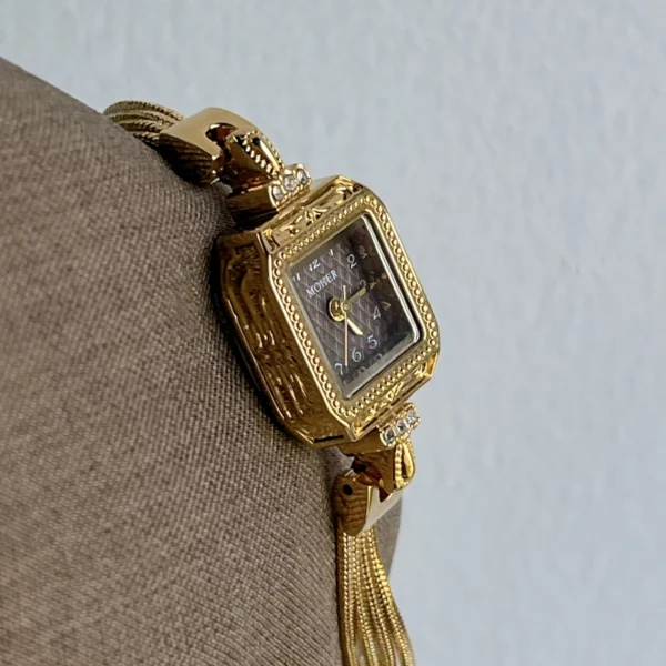 660-2.webp MoHer Watch Brown Square Small Face Slim Chain Bracelet Watch for Women