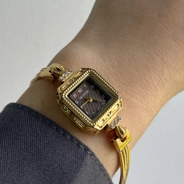 660-5.webp MoHer Watch Brown Square Small Face Slim Chain Bracelet Watch for Women