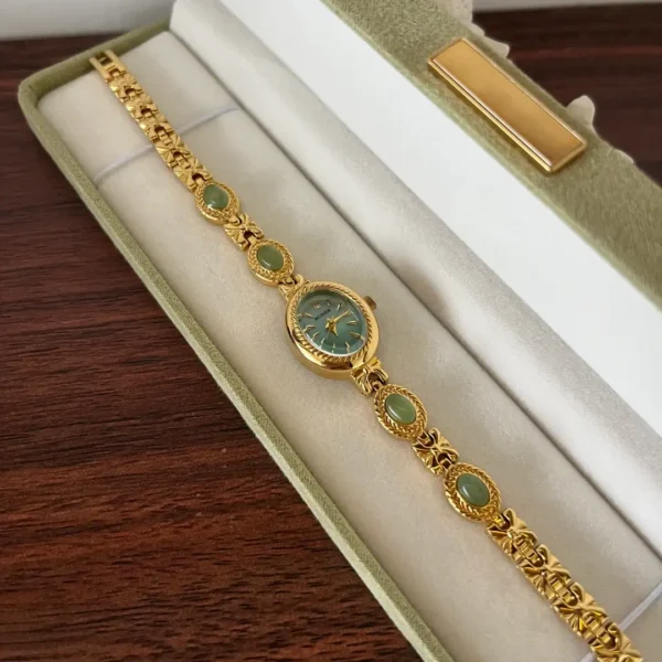MoHer Watch Mint Green Handmade Jade Gemstone Bracelet Watch