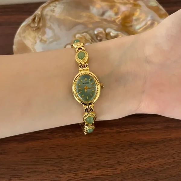 MoHer Watch Mint Green Handmade Jade Gemstone Bracelet Watch