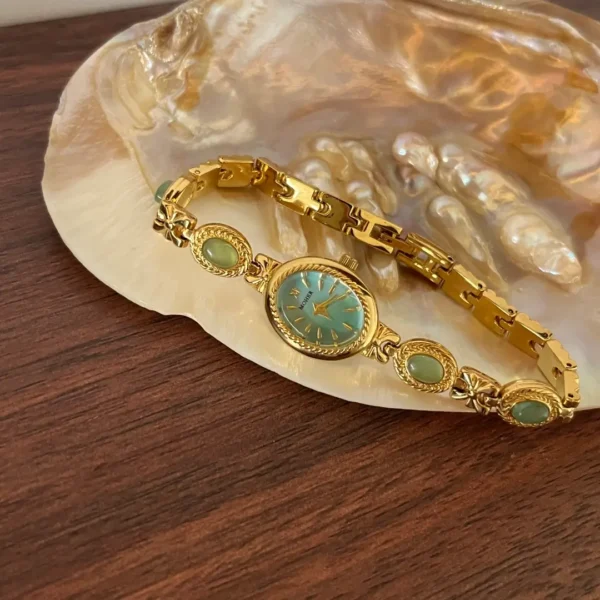 MoHer Watch Mint Green Handmade Jade Gemstone Bracelet Watch