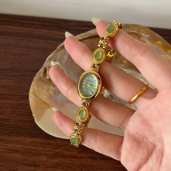 MoHer Watch Mint Green Handmade Jade Gemstone Bracelet Watch