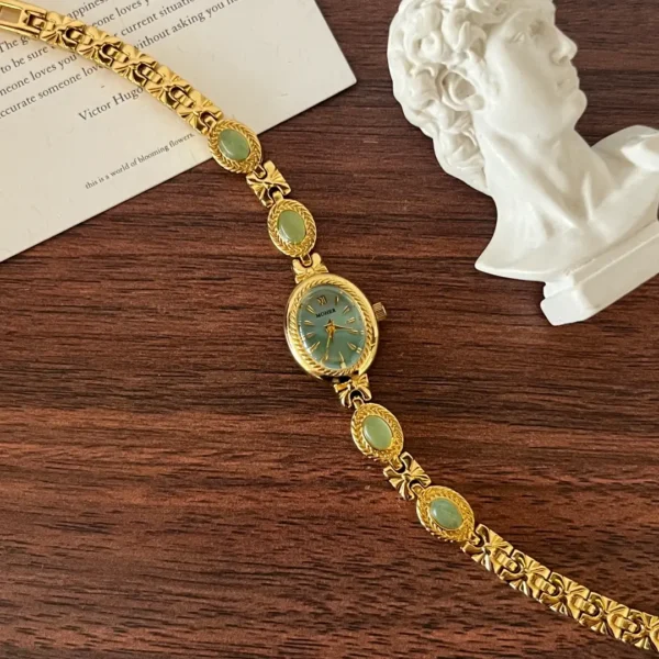 MoHer Watch Mint Green Handmade Jade Gemstone Bracelet Watch