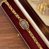 MoHer Watch Purple Mother of Pearl Dial Gold Oval Bracelet Watch for Women