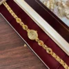 MoHer Watch Beige Mother of Pearl Tiger's Eye Gemstone Bracelet Watch