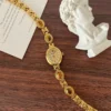MoHer Watch Beige Mother of Pearl Tiger's Eye Gemstone Bracelet Watch