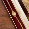 MoHer Watch Gold Small Face Slim Chain Bracelet Watch for Women