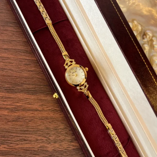 MoHer Watch Gold Small Face Slim Chain Bracelet Watch for Women