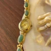 MH651-5 MoHer Watch Gold Oval Green Jade Bracelet Women's Watch