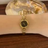 MoHer Watch Octagon Royal Blue Dial Gold Bracelet Watch for Women