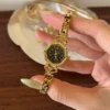 MoHer Watch Octagon Royal Blue Dial Gold Bracelet Watch for Women