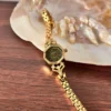 MoHer Watch Gold Octagon Emerald Green Dial Bracelet Watch for Women