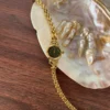 MoHer Watch Gold Octagon Emerald Green Dial Bracelet Watch for Women