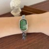MoHer Watch Mint Green Mother of Pearl Dial Silver Bracelet Watch for Women