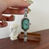 MoHer Watch Mint Green Mother of Pearl Dial Silver Bracelet Watch for Women