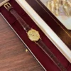 MH659-1 MoHer Watch Gold Oval Dial Brown Leather Strap Watch for Women
