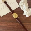 MH659-5 MoHer Watch Gold Oval Dial Brown Leather Strap Watch for Women