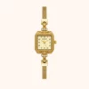 moher new-22 Dainty White Square Dial Silver Zircon Bracelet Watch for Women