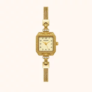 Dainty White Square Dial Silver Zircon Bracelet Watch for Women