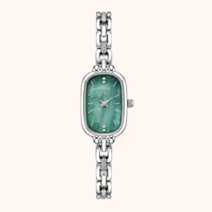 MoHer Watch Mint Green Mother of Pearl Dial Silver Bracelet Watch for Women