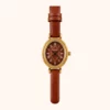 MoHer Watch Classic Brown Leather Strap Watch for Women