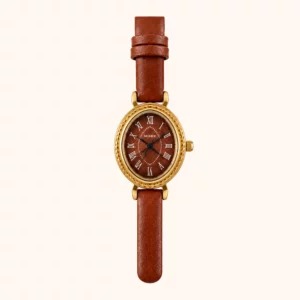 MoHer Watch Classic Brown Leather Strap Watch for Women