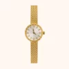 Elegant Gold Mesh Bracelet Watch White Dial Watch for Women