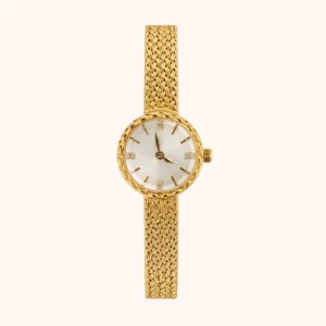 Elegant Gold Mesh Bracelet Watch White Dial Watch for Women
