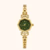 MoHer Watch Gold Octagon Emerald Green Dial Bracelet Watch for Women