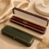 Vintage Burgundy/Green Rectangular Jewelry Gift Box