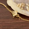 MoHer Watch Beige Small Face Gold Slim Chain Bracelet Watch for Women