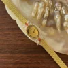MoHer Elegant Gold Watch Marquise Rhinestone Bracelet Watch for Women