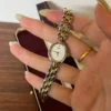 MH 723-1 MoHerWatch Dainty Small Oval Dial Two-Tone Bracelet Watch for Women