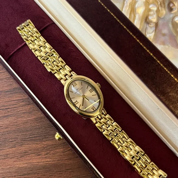 MH 724-1 MoHerWatch Classic Gold Oval Roman Numeral Bracelet Watch for Women
