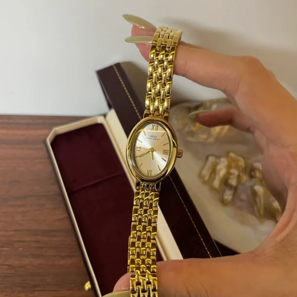 MH 724-3 MoHerWatch Classic Gold Oval Roman Numeral Bracelet Watch for Women