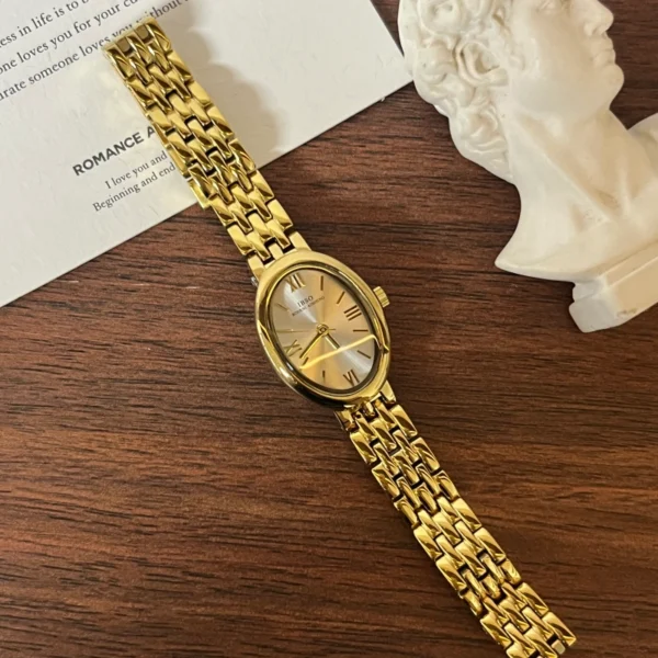 MH 724-5 MoHerWatch Classic Gold Oval Roman Numeral Bracelet Watch for Women