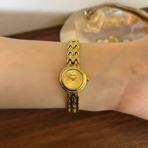 MoHerWatch Classic Gold Watch Small Oval Dial Watch for Women