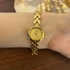 MoHerWatch Elegant Gold Oval Link Bracelet Round Dial Watch for Women