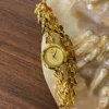 MoHerWatch Elegant Gold Oval Link Bracelet Round Dial Watch for Women