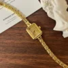 MoHerWatch Elegant Gold Rectangular Gold Dial Bracelet Watch for Women