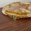 MH 737-2 MoHerWatch Elegant Gold Octagonal Green Dial Bracelet Watch for Women