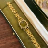 MH 737-4 MoHerWatch Elegant Gold Octagonal Green Dial Bracelet Watch for Women