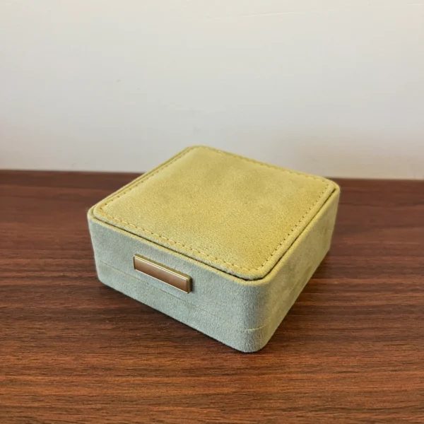 Modern Blue/Green Square Leather Watch Display Case Fabric Gift Box