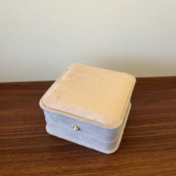 Square Pearl Button Accent Jewelry Organizer Women's Watch Gift Box