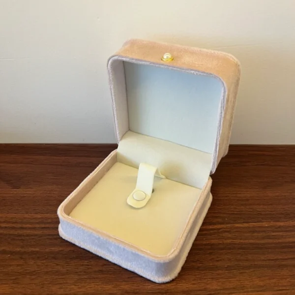 Square Pearl Button Accent Jewelry Organizer Women's Watch Gift Box