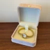 Square Pearl Button Accent Jewelry Organizer Women's Watch Gift Box