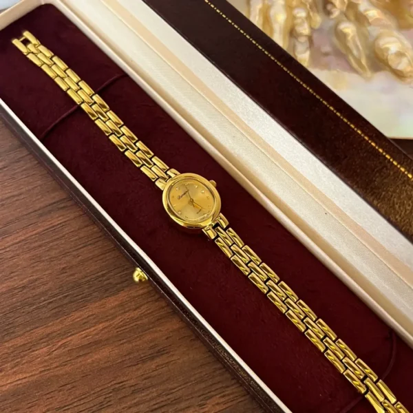 Classic Gold Watch Small Oval Dial Watch for Women