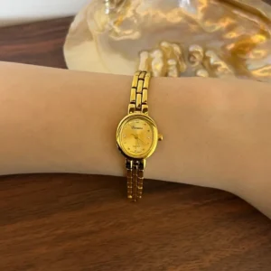 Classic Gold Watch Small Oval Dial Watch for Women